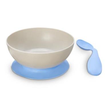 Imagem de Prato Infantil c/ Base Aderente e Colher Curva Baby Usual - Usual Util