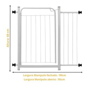 Imagem de Portão Pet Grade Para Cães Crianças Proteção para Bebês Acompanha Ext 