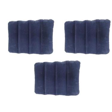 Imagem de Kit 3 travesseiro inflável 53 x 37cm camping viagem colchão - Ômega