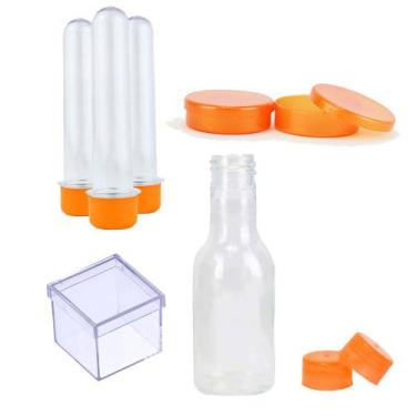 Imagem de Kit Tubete Latinha Caixinha 4X4 Garrafinha 50Ml Laranja - Belas cores