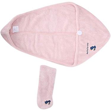 Imagem de Toalha de cabelo envoltório bandana conjunto ultra macio absorvente toalha de secagem de cabelo rosto lavagem bandana para mulheres homens crianças yoga ginásio velo 25.6x9.8in (Touca de cabelo seco