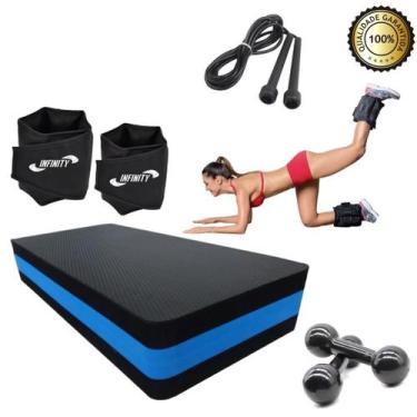 Imagem de Kit Funcional P Casa Caneleira 4 Kg + Step+Corda+Halter4Kg - Infinity