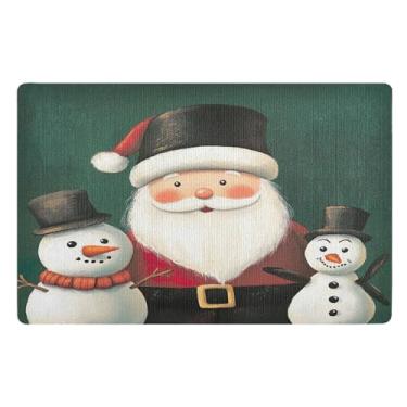 Imagem de SEHANY Tapete de porta de inverno Papai Noel Natal para todos os climas, impermeável, secagem rápida, bem-vindo, tapete de entrada antiderrapante, tapete decorativo de poliéster para entrada, varanda