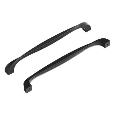 Imagem de Hickory Hardware Puxadores de armário de cozinha de núcleo sólido, puxadores de armário de luxo, ferragens para portas e gavetas de cômoda, orifício central de 224 mm, ferro preto, coleção de torção