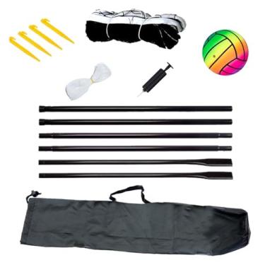 Imagem de Rede de Vôlei Praia Futebol Badminton com Suporte e Sacola Portátil para Esportes no Jardim
