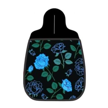 Imagem de Lixeira De Carro Organizador Lixinhocar Rosas Azuis Neon Fundo Preto