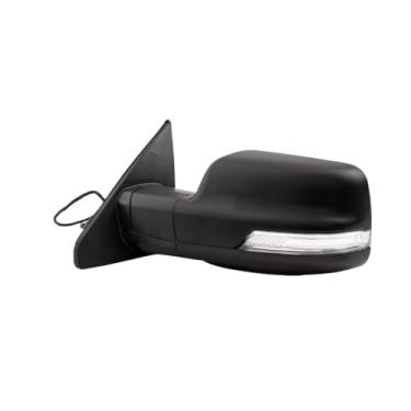 Imagem de Para Dodge Ram 1500 2019-2022 Conjunto de retrovisor de porta com tampa preta pintada aquecida manual dobrável com luz de seta, luz de seta, vidro de ponto cego e sensor de temperatura 11P lado