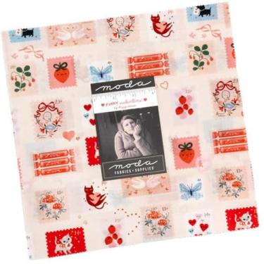 Imagem de Lizzy House Funny Valentine Layer Cake 42 25.4 cm Squares Moda Fabrics 37140LC