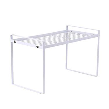 Imagem de Organizador de prateleira armazenamento alta resistência multifuncional Rack organização balcão armário cozinha moderno resistente Malha 2 níveis metal premium Ventilação Fácil montagem Economia espaç