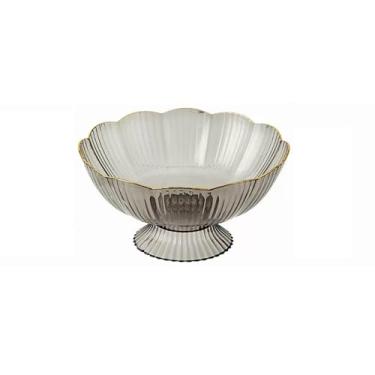 Imagem de Fruteira prato de frutas tigela de frutas prato decorativo alto prato lanche casa lanche prato prato doce prato frutas mesa decorativa (cinza)