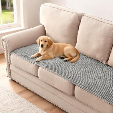 Imagem de H.VERSAILTEX Capa de sofá de chenille de pelúcia para sofá de 3 almofadas, antiderrapante, lavável, protetor de móveis macio e durável para cães, gatos, crianças (69,8 cm x 180,3 cm, pomba)