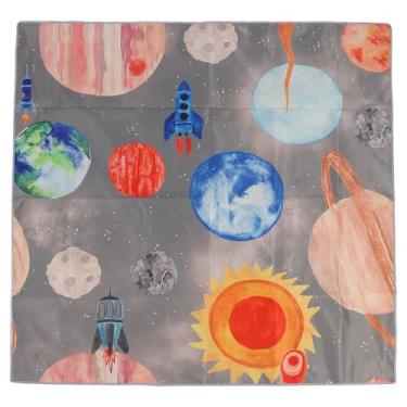 Imagem de Tapete para cadeira alta, à prova d'água, antiderrapante, grande, splat, para bebê, hora das refeições, rastejando, tecido oxford, 51,2x51,2 polegadas