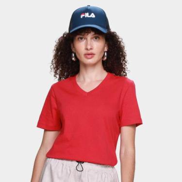 Imagem de Camiseta Fila Basic Feminina, Vermelho escuro, M