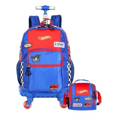Imagem de Kit Escolar Hot Wheels Mochila 4 Rodas + Lancheira Térmica - Luxcel, a