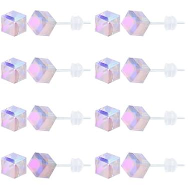 Imagem de KASFREE Brincos de plástico para orelhas sensíveis, hipoalergênicos, geométricos, brincos de acrílico para mulheres, Resina, Sem pedra preciosa