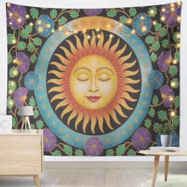 Imagem de Sol para tapeçaria decoração de parede de quarto, tapeçaria engraçada pendurada para sala de estar, dormitório, decoração de casa - 86 x 101 centímetros A45