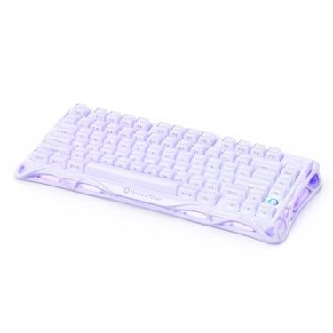 Imagem de GravaStar Teclado mecânico para jogos Mercury K1 75% sem fio, liga de alumínio, junta de teclado compacto, soquete hot-swap, interruptores lineares, retroiluminação RGB - roxo