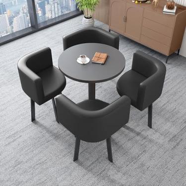 Imagem de Combinação de mesa e cadeira de clube de recepção de escritório, mesa de jantar e cadeira de café de negociação, mesa de sala de conferências, para escritório em casa, sala de jantar, sala de estar