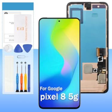 Imagem de Original para substituição de tela Google Pixel 8 5G GKWS6, G9BQD, GA04851-US, GZPFO, GPJ41 15.7 cm LCD Display Touch Digitalizador Assembléia