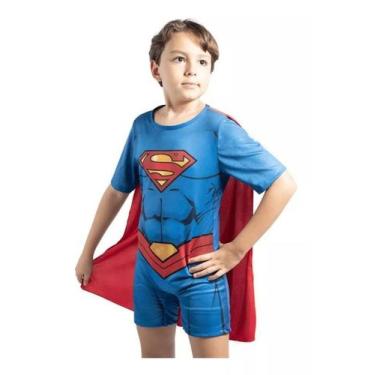 Imagem de Fantasia Infantil Premium Superman Roupa com Capa Original - NOVABRINK