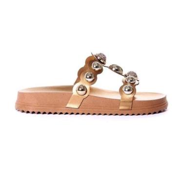 Imagem de Papete Flatform Pixolé Tiras Miss Love, Bronze, 36