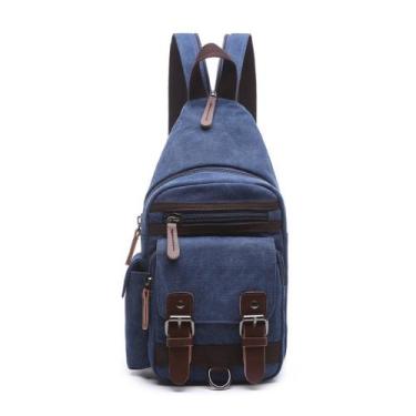 Imagem de Mochila Pequena Transversal De Peito Ou Costas Unissex Lona - Zafin®, 