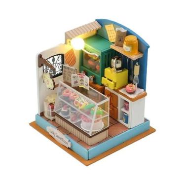 Imagem de Mini Casa De Bonecas De Madeira DIY, Quebra-Cabeça 3D Com Móveis E Kit