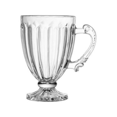 Imagem de Xícara Taça de Vidro Cristal com Pé Imperial Café 200ml Cafeteira Pada