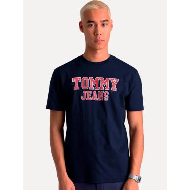 Imagem de Camiseta Tommy Jeans Masculina Regular College Print Azul Marinho-Masculino