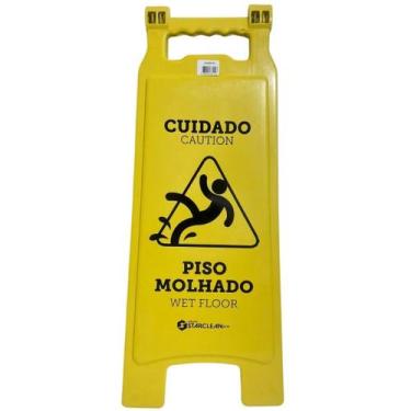 Imagem de Placa De Sinalização Limpeza Piso Molhado Star Clean