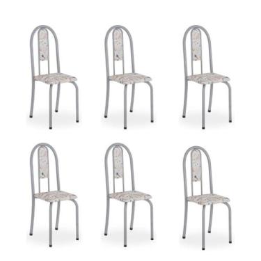 Imagem de Kit c/ 6 Cadeiras Isabel Mart Perola Botanic Bege - Top Decor