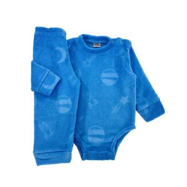 Imagem de Conjunto Body Bodie E Calça Fleece Manga Longa Bebê Inverno - M - Fofo
