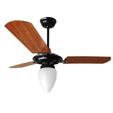Imagem de Ventilador de Teto Rico 150w e 180w Preto Pás Mogno Ventex, 220V