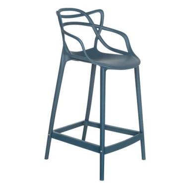 Imagem de Laraz Home Decor, Banqueta Média Masters Allegra 66 cm - Azul Petróleo