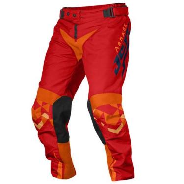 Imagem de Calça Infantil Motocross Trilha Enduro Jett Armage 2022, Vermelho, Azu