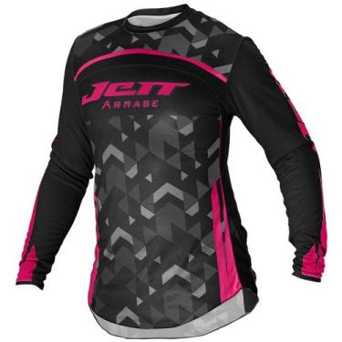 Imagem de Camisa Motocross Jett Armage 2022 Infantil, Preto, Rosa, 2