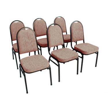 Imagem de Kit Com 6 Cadeiras Para Auditórios Linha Hotel Bege