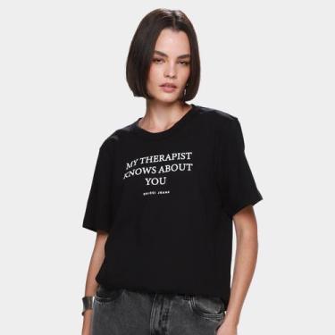 Imagem de Camiseta Colcci Jeans Casual Feminina, Preto, M