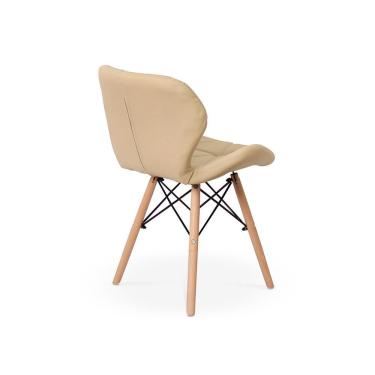 Imagem de Kit Mesa Luiza 135cm Branca 4 Cadeiras Slim Nude