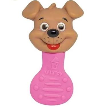 Imagem de Mordedor e Chocalho Cachorro Rosa - Vila Toy