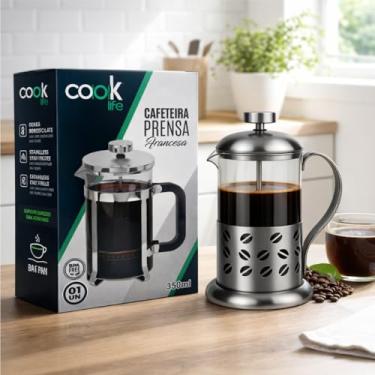 Imagem de Cafeteira/Cremeira Prensa francesa De Vidro e Aço Inox 350ML (Prata - Variação: 2)