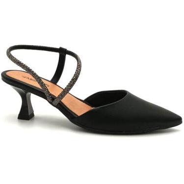Imagem de Sapato Feminino Bico Fino Mississipi MI193, Preto pewter, 38