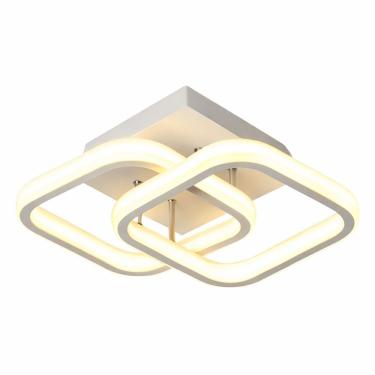 Imagem de Luminária Plafon de Teto LED 22W Branco Quente Bivolt Design Moderno para Sala e Quarto Carisma
