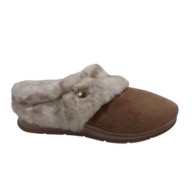 Imagem de Pantufa Pegada Feminina emTecido Terra 26601602, Marrom, 36