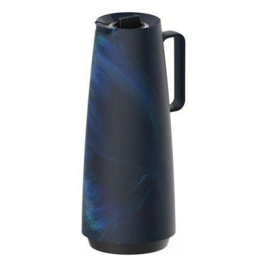 Imagem de Bule Térmico Exata 1l Café Tramontina Marmorizado Decoração Cor Azul p
