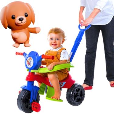 Imagem de Carrinho de passeio infantil andador bebe didatico de empurrar com pedal