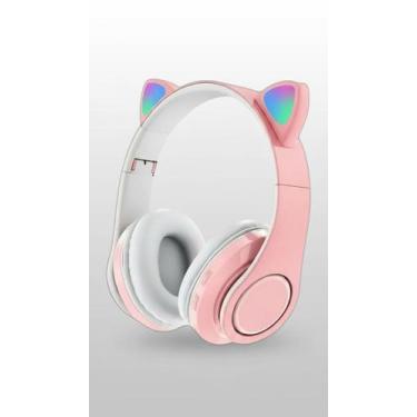 Imagem de Fone de Ouvido Bluetooth Orelha Gato LED Rosa - Congratulations Store