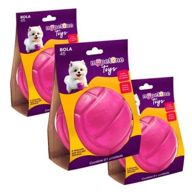 Imagem de 3 Brinquedo Bola Lisa TR 45 Mypetone - Rosa