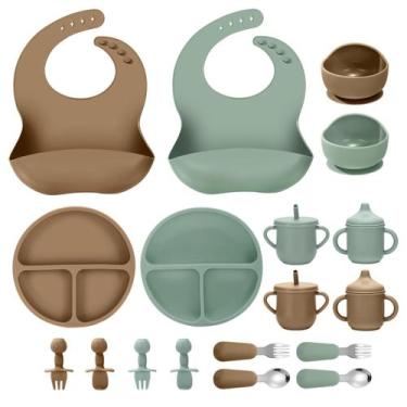 Imagem de Kit de Alimentação para Bebê JELLDJK 18 Peças em Silicone