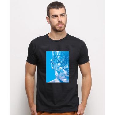 Imagem de Camiseta masculina Preta algodao Homem De Gelo Xmen Mutantes arte